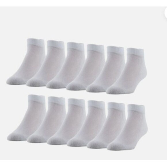Powersox Men's Low Cut Socks 12 Pair White Size Large 6-12 Moisture Wicking NEW - Picture 1 of 3